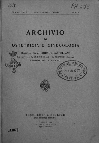 Archivio di ostetricia e ginecologia