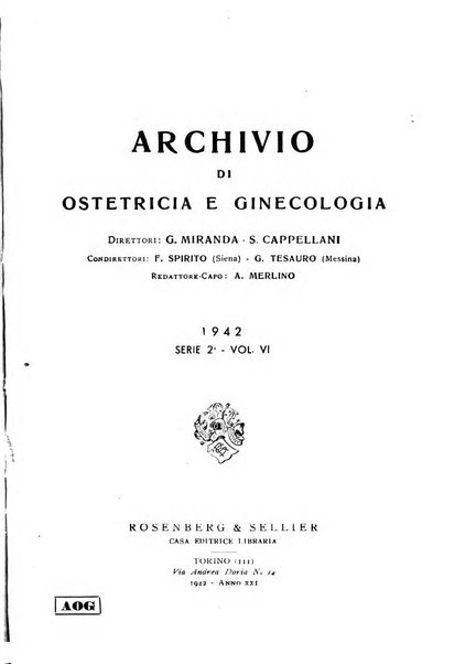 Archivio di ostetricia e ginecologia