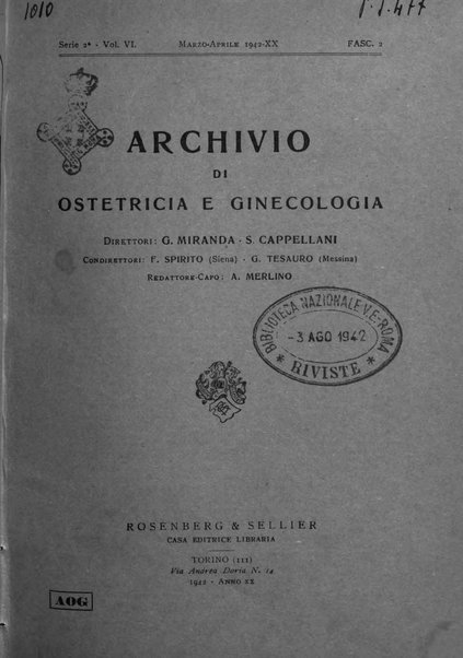 Archivio di ostetricia e ginecologia