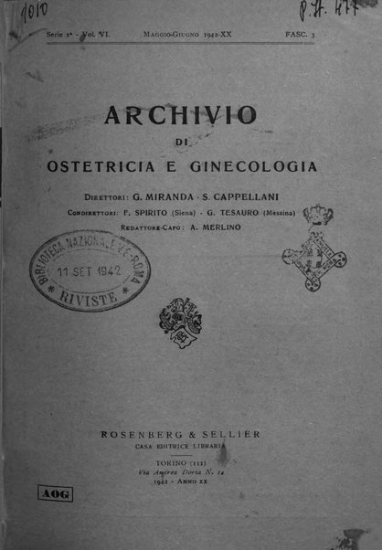 Archivio di ostetricia e ginecologia