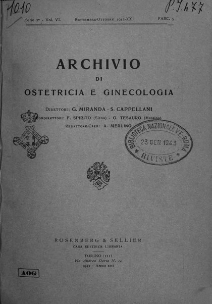 Archivio di ostetricia e ginecologia