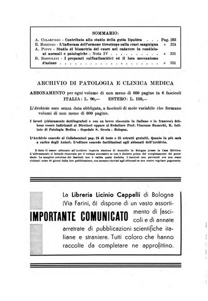 Archivio di patologia e clinica medica