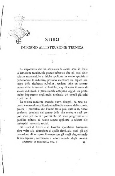 Archivio di pedagogia e scienze affini