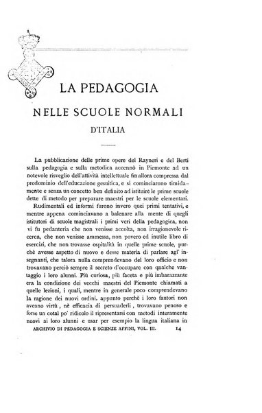 Archivio di pedagogia e scienze affini