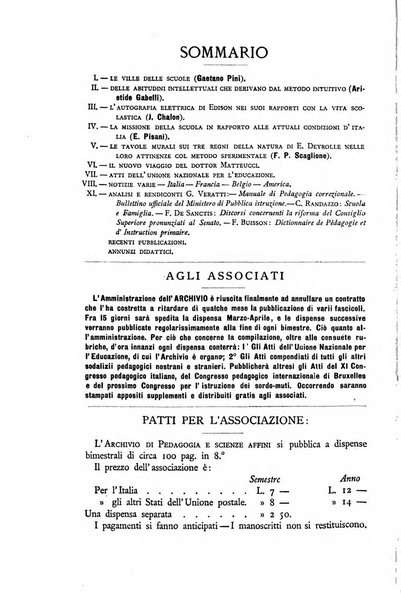 Archivio di pedagogia e scienze affini