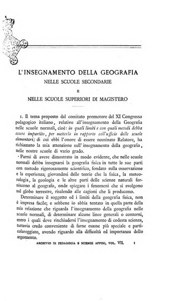 Archivio di pedagogia e scienze affini