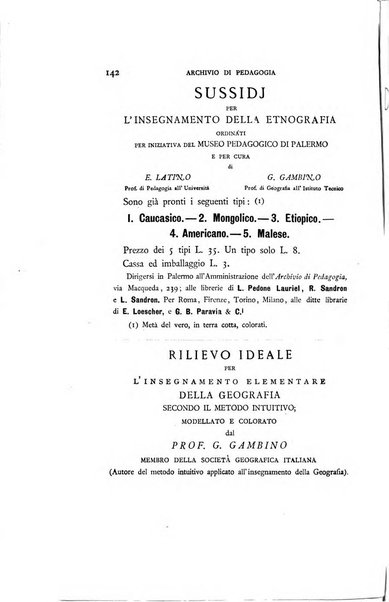 Archivio di pedagogia e scienze affini