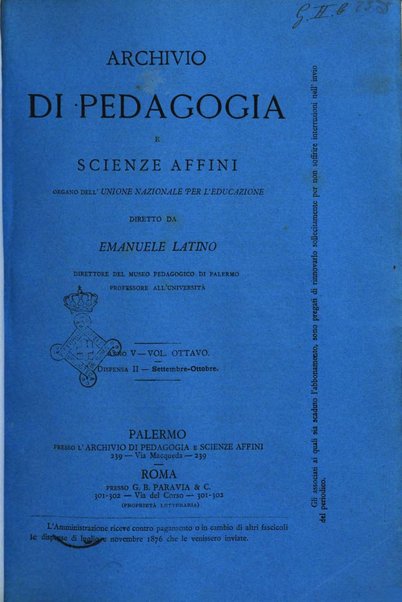 Archivio di pedagogia e scienze affini