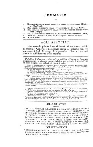 Archivio di pedagogia e scienze affini