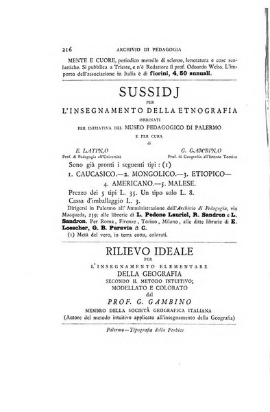 Archivio di pedagogia e scienze affini