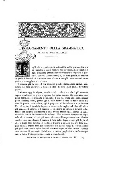 Archivio di pedagogia e scienze affini