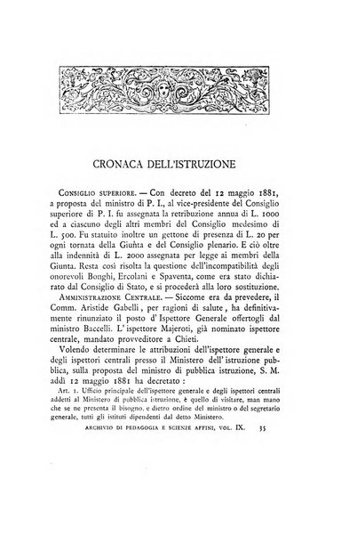 Archivio di pedagogia e scienze affini