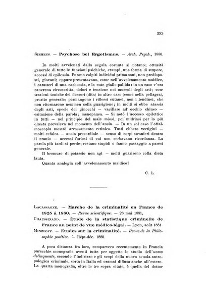 Archivio di psichiatria, scienze penali ed antropologia criminale per servire allo studio dell'uomo alienato e delinquente