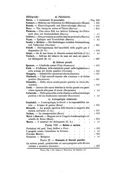 Archivio di psichiatria, scienze penali ed antropologia criminale per servire allo studio dell'uomo alienato e delinquente