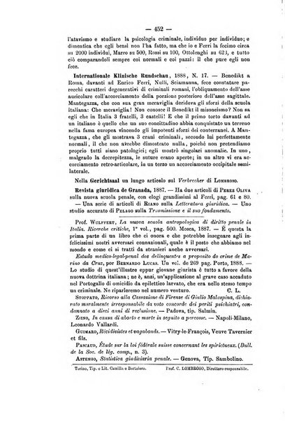 Archivio di psichiatria, scienze penali ed antropologia criminale per servire allo studio dell'uomo alienato e delinquente