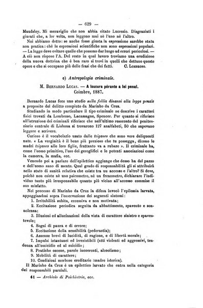 Archivio di psichiatria, scienze penali ed antropologia criminale per servire allo studio dell'uomo alienato e delinquente