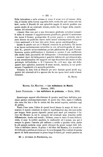 Archivio di psichiatria, scienze penali ed antropologia criminale per servire allo studio dell'uomo alienato e delinquente