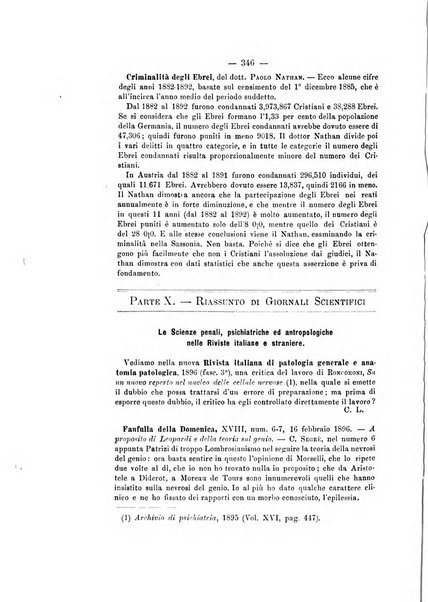 Archivio di psichiatria, scienze penali ed antropologia criminale per servire allo studio dell'uomo alienato e delinquente