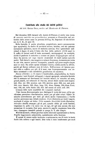 Archivio di psichiatria, scienze penali ed antropologia criminale per servire allo studio dell'uomo alienato e delinquente