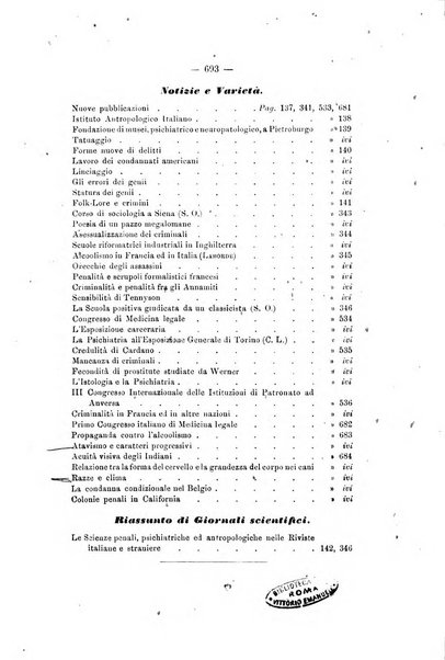 Archivio di psichiatria, scienze penali ed antropologia criminale per servire allo studio dell'uomo alienato e delinquente