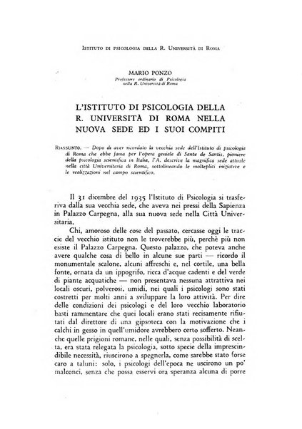 Archivio di psicologia, neurologia, psichiatria e psicoterapia