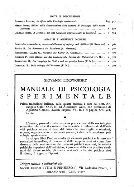 Archivio di psicologia, neurologia, psichiatria e psicoterapia