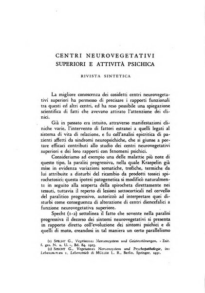 Archivio di psicologia, neurologia, psichiatria e psicoterapia