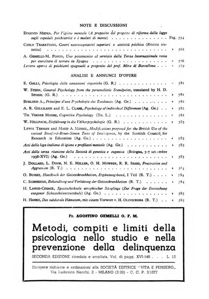 Archivio di psicologia, neurologia, psichiatria e psicoterapia