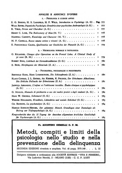 Archivio di psicologia, neurologia, psichiatria e psicoterapia