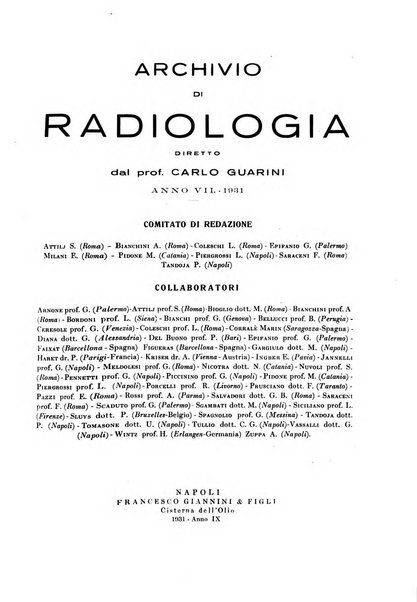 Archivio di radiologia