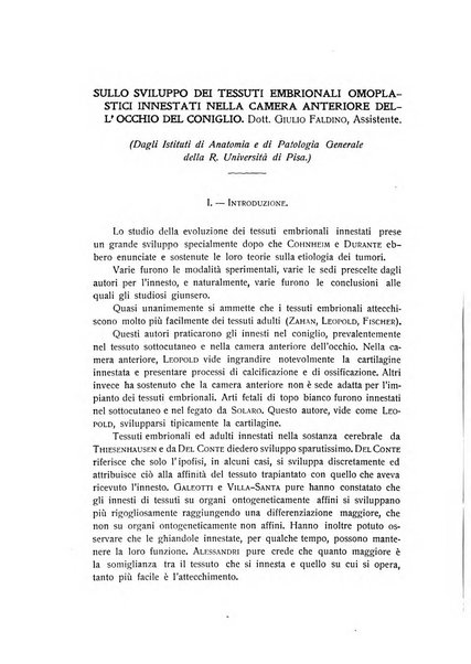 Archivio di scienze biologiche