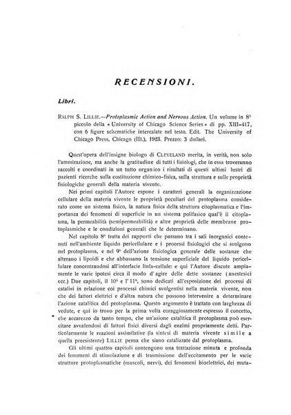 Archivio di scienze biologiche