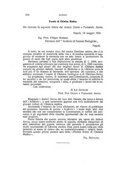 Archivio di scienze biologiche