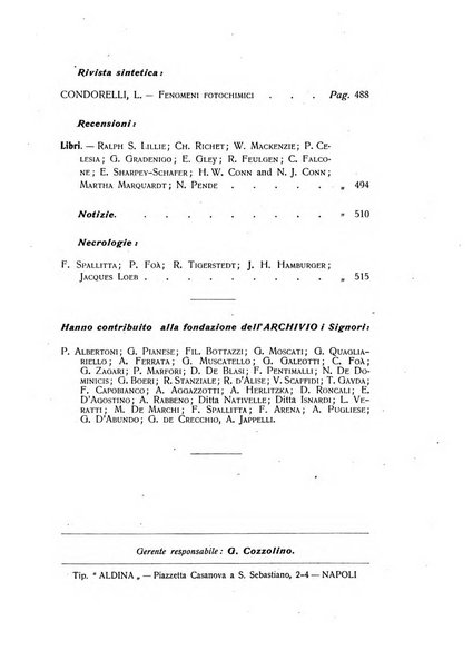 Archivio di scienze biologiche