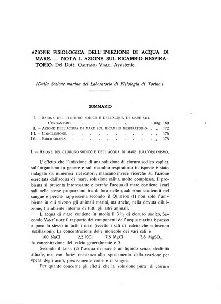 Archivio di scienze biologiche