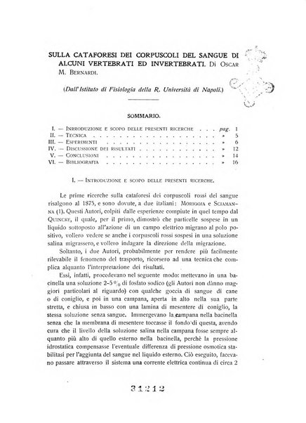 Archivio di scienze biologiche