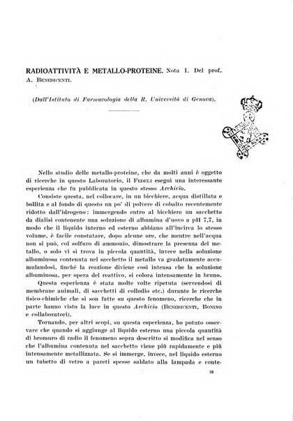 Archivio di scienze biologiche