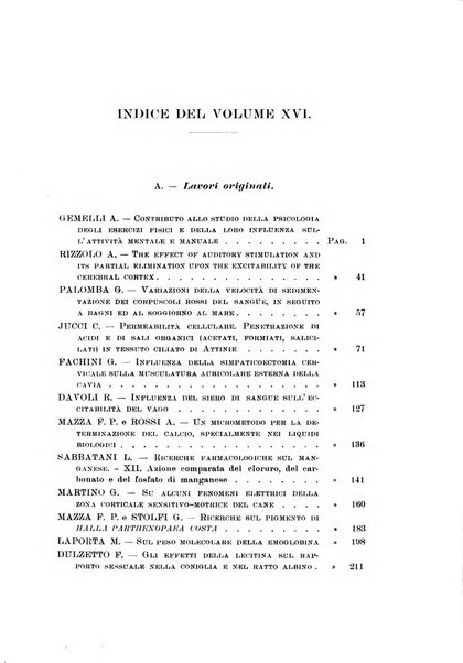 Archivio di scienze biologiche