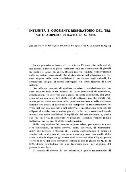 Archivio di scienze biologiche