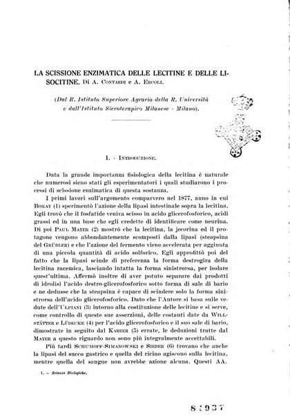 Archivio di scienze biologiche