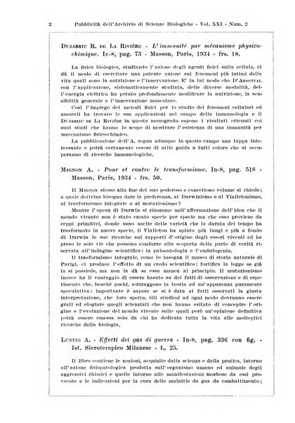 Archivio di scienze biologiche