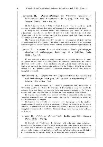 Archivio di scienze biologiche