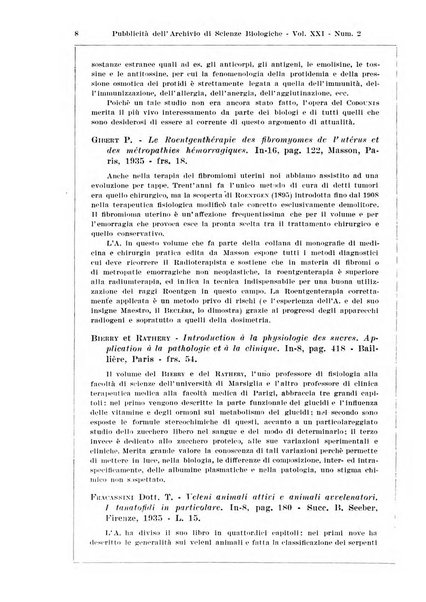 Archivio di scienze biologiche