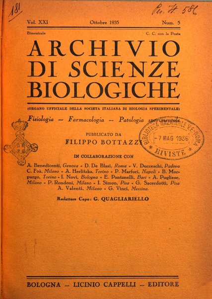 Archivio di scienze biologiche