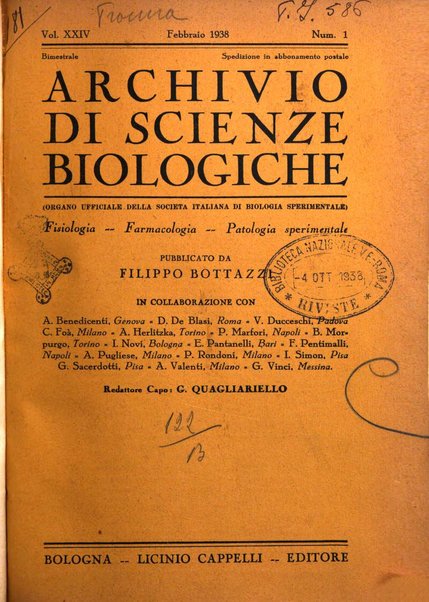 Archivio di scienze biologiche