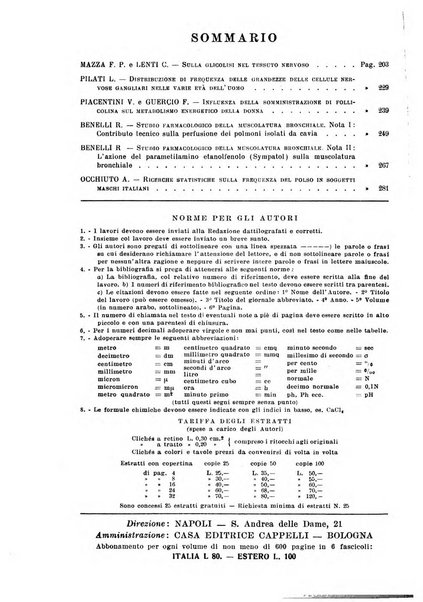 Archivio di scienze biologiche