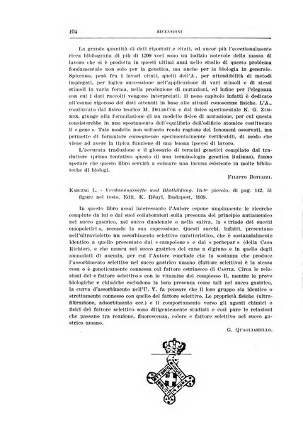 Archivio di scienze biologiche