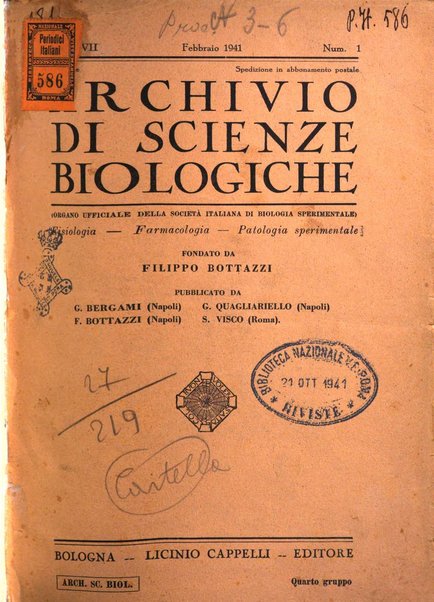 Archivio di scienze biologiche