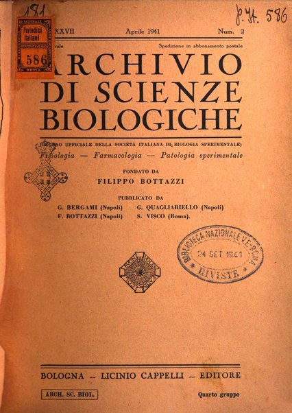 Archivio di scienze biologiche