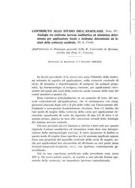 Archivio di scienze biologiche